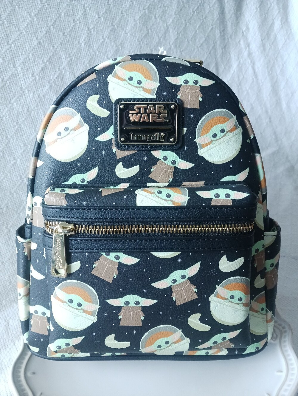 Loungefly × Disney Star Wars Mandalorian The Child Grogu All-Over Print Backpack